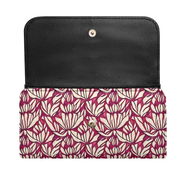 Elegante Cartera Floral Borgoña