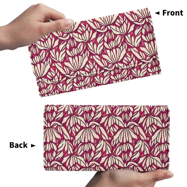 Elegante Cartera Floral Borgoña