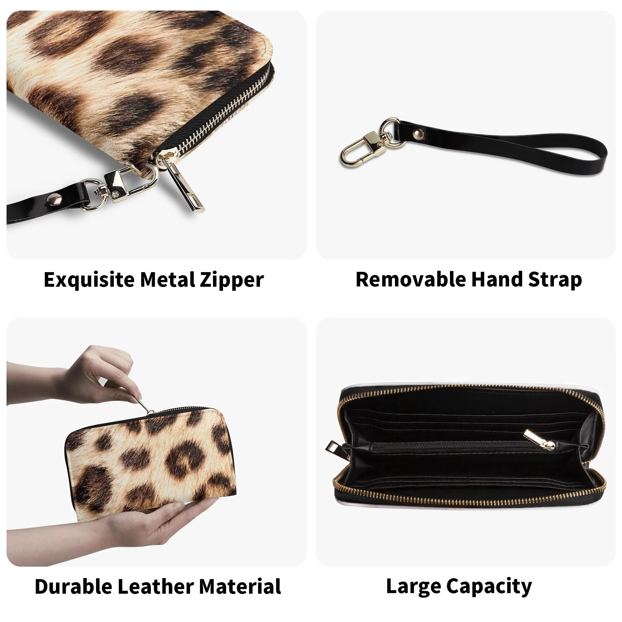 Billetera con Estampado Leopardo Chic en Cuero PU