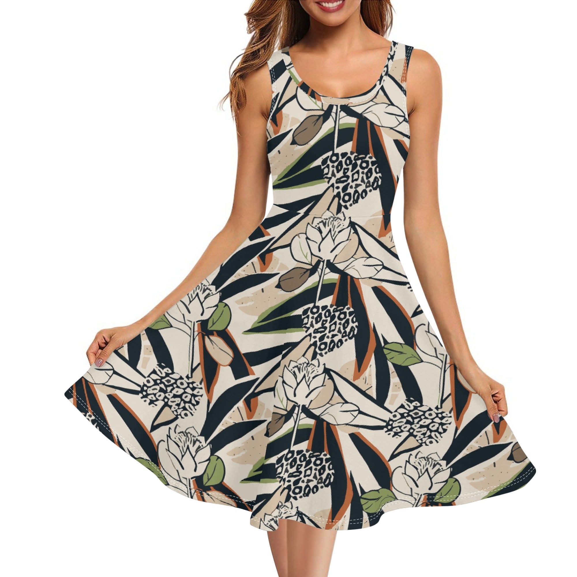 Vestido Floral Evasé "Jardín de Verano"