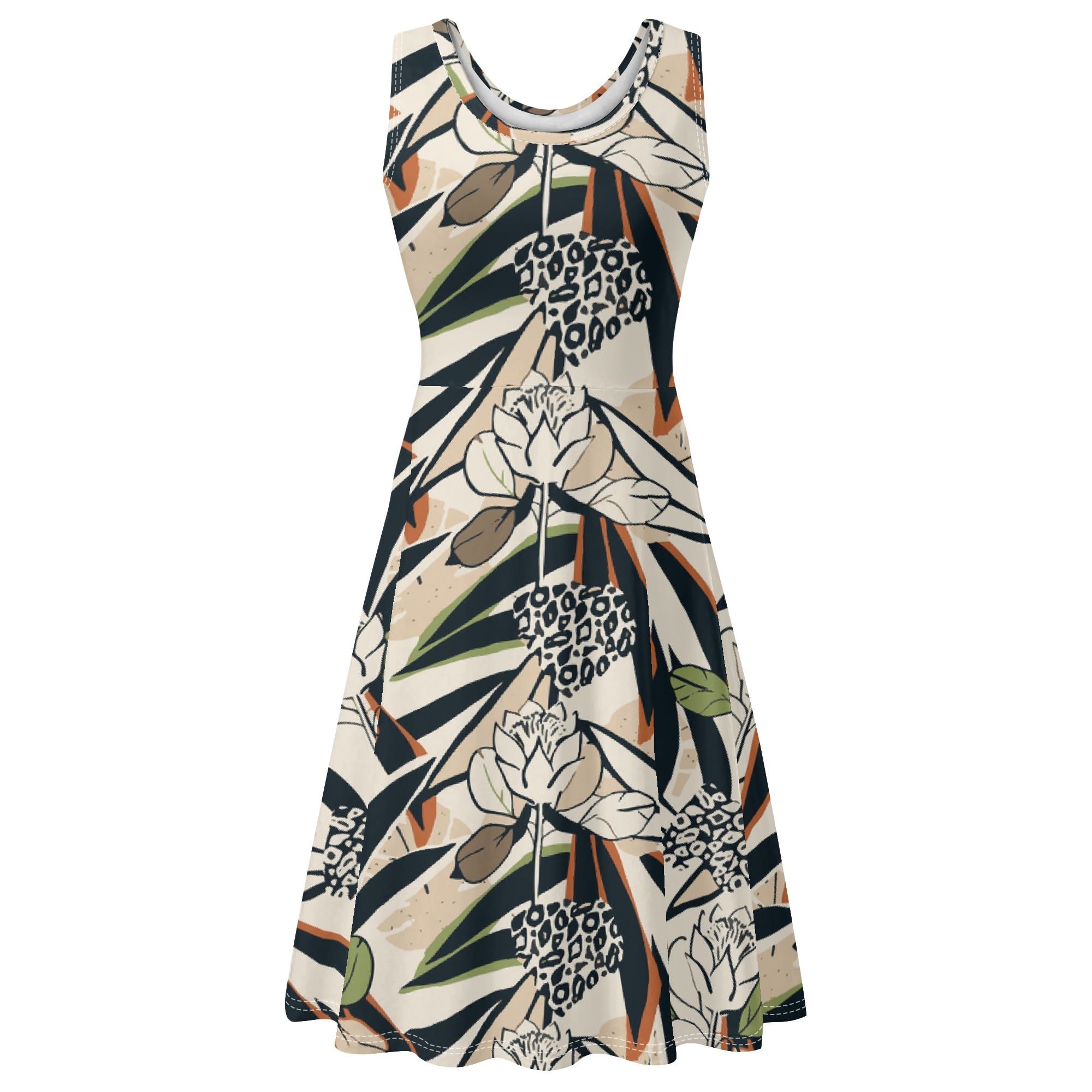 Vestido Floral Evasé "Jardín de Verano"