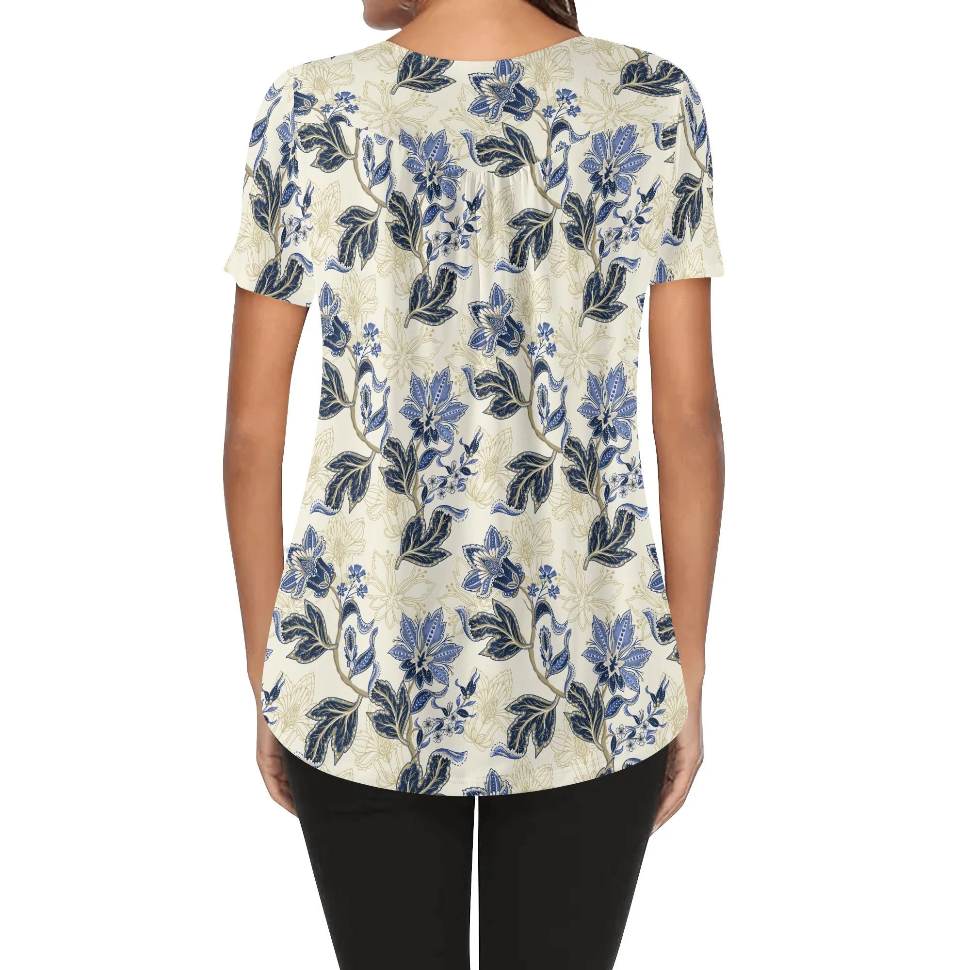 Blusa Floral Vintage con Botones Delicados