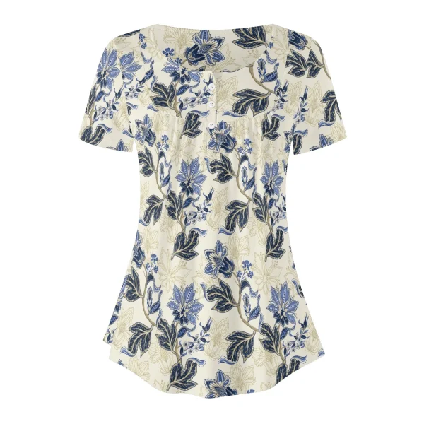 Blusa Floral Vintage con Botones Delicados