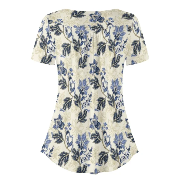 Blusa Floral Vintage con Botones Delicados