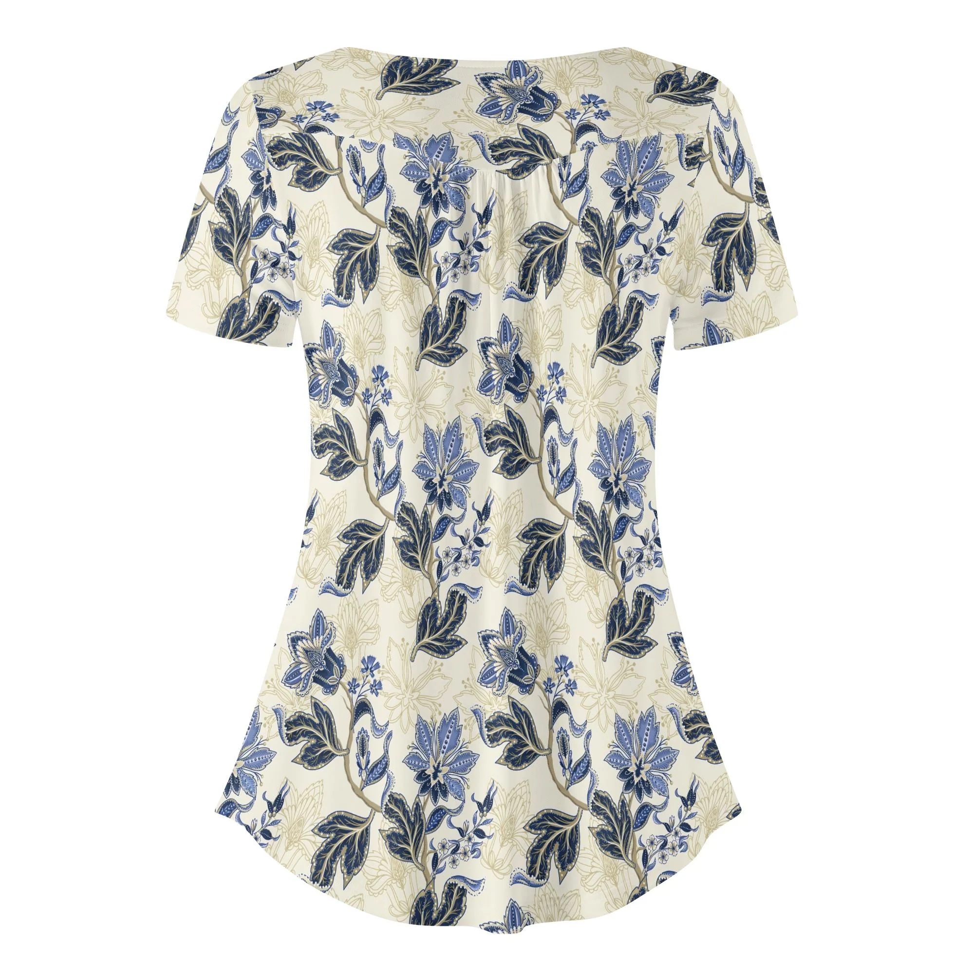 Blusa Floral Vintage con Botones Delicados