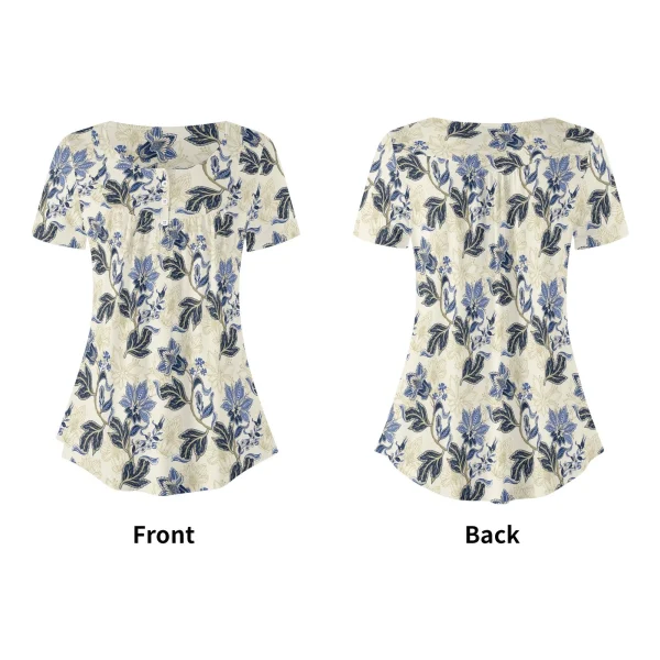 Blusa Floral Vintage con Botones Delicados