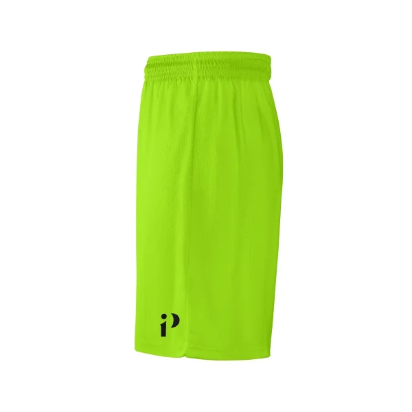 Shorts Verdes Activos - Shorts de malla ligeros y transpirables, color verde neón, diseño moderno y cómodo.
