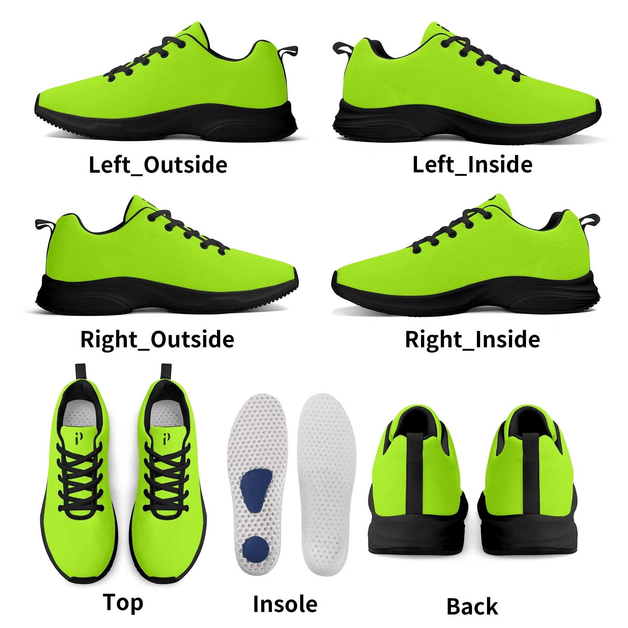 Zapatillas deportivas neón con suela EVA antideslizante, ideales para correr y caminar.