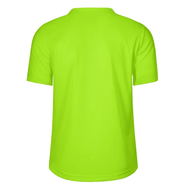 Camiseta Fluor Activa en vibrante verde neón, con tejido transpirable y diseño ergonómico para un ajuste cómodo y versátil.