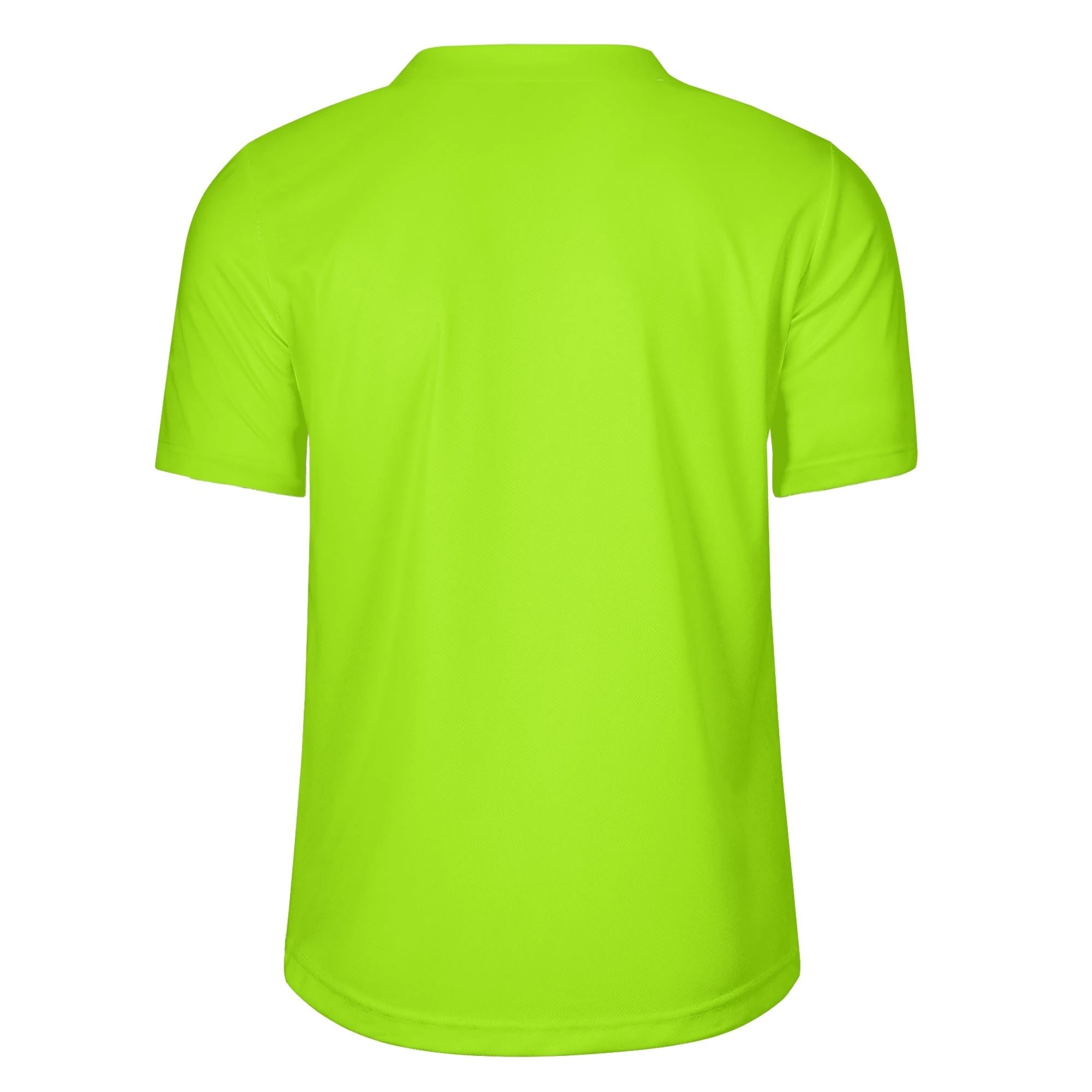 Camiseta Fluor Activa en vibrante verde neón, con tejido transpirable y diseño ergonómico para un ajuste cómodo y versátil.