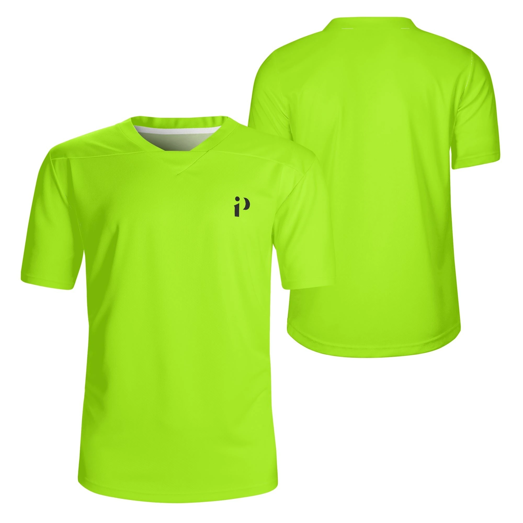Camiseta Fluor Activa en vibrante verde neón, con tejido transpirable y diseño ergonómico para un ajuste cómodo y versátil.