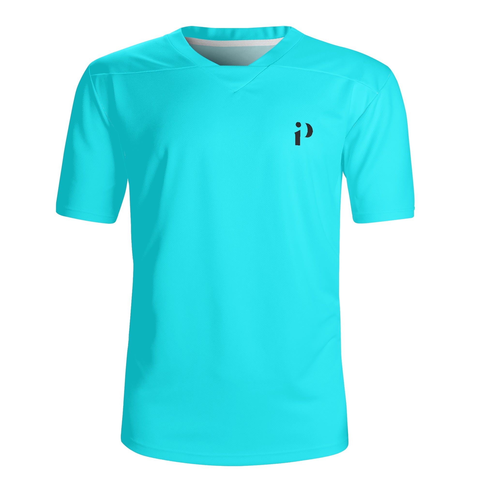 Camiseta Turquesa iP en fondo negro.