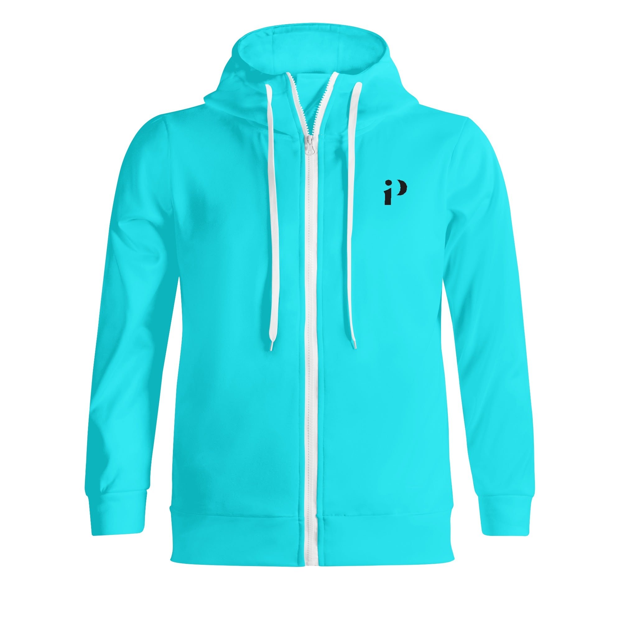 Sudadera Celeste iP con cremallera completa y cuello alto en color azul turquesa