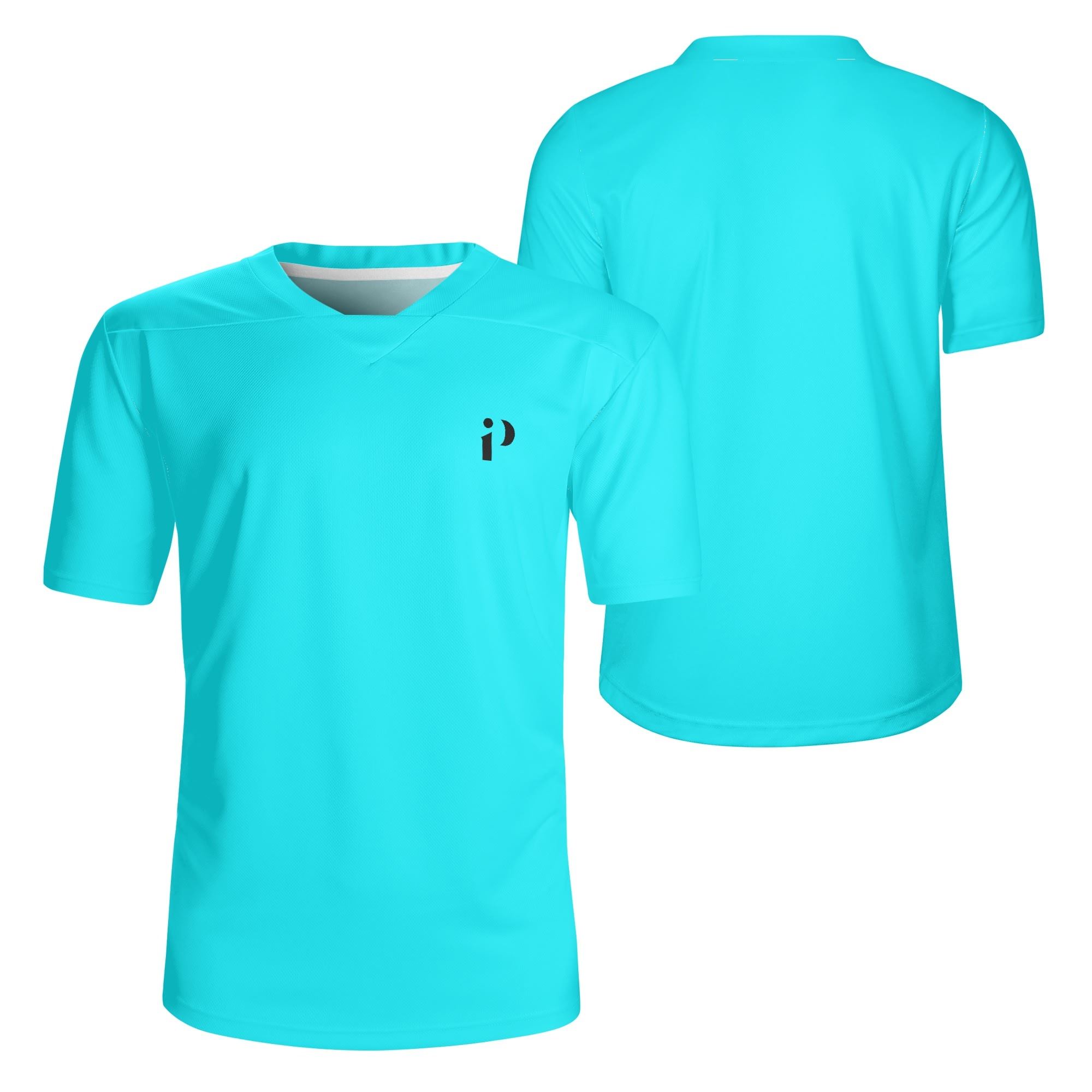 Camiseta Turquesa iP en fondo negro.