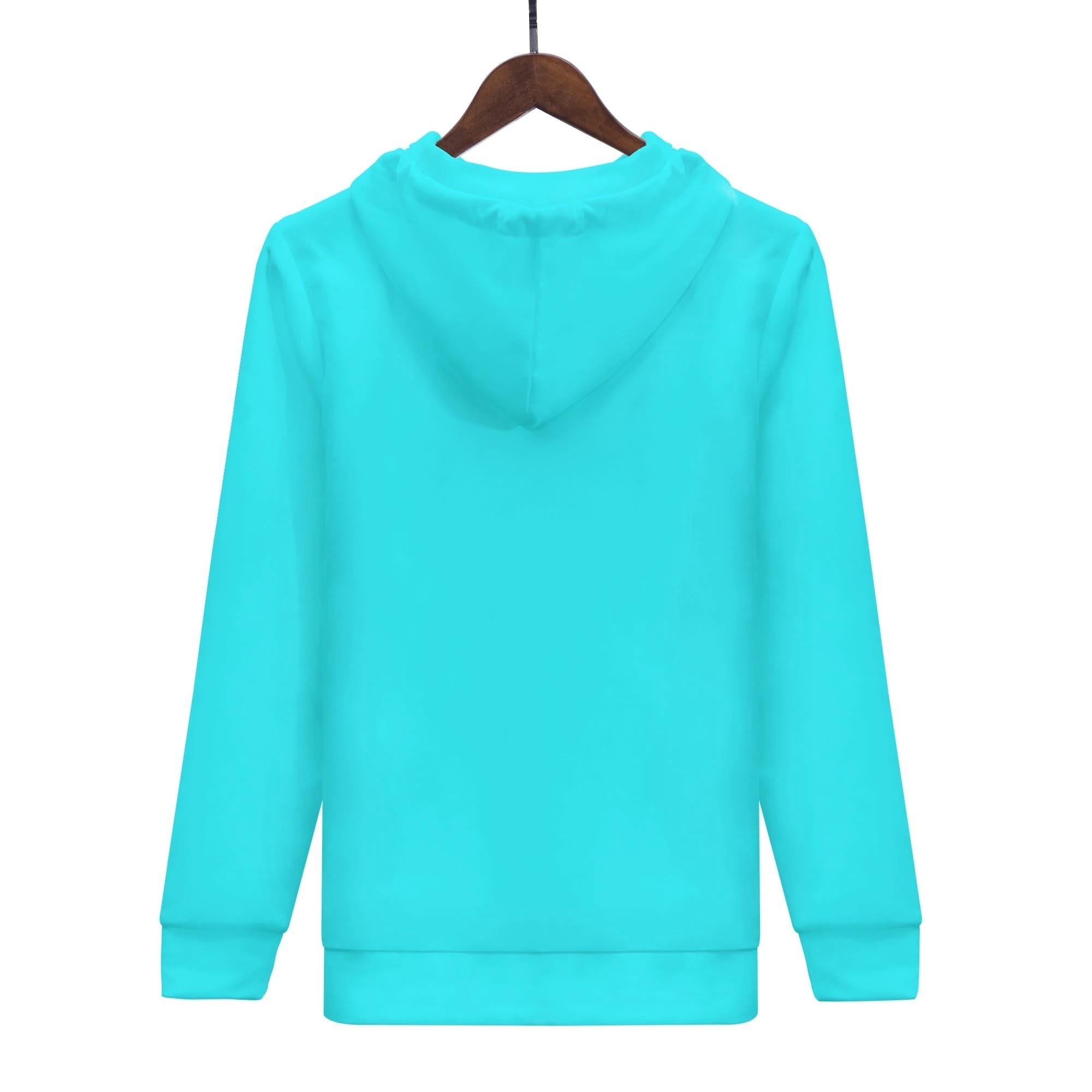 Imagen de la Sudadera Azul Active, sudadera con cremallera en color azul turquesa brillante, con capucha y bolsillo canguro.