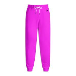 Joggers unisex en color magenta brillante con cinturilla elástica y cordón ajustable, confeccionados con una mezcla de algodón y poliéster para máxima comodidad y durabilidad.