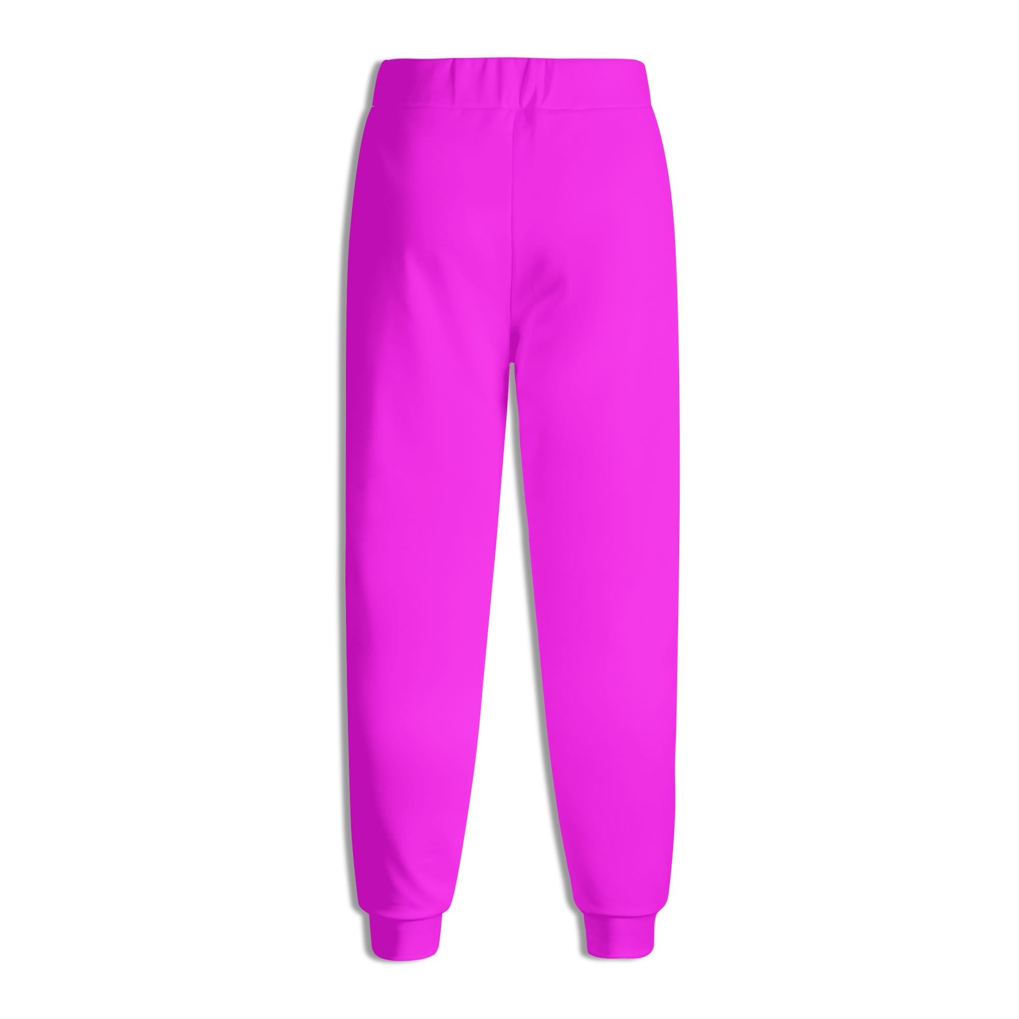 Joggers unisex en color magenta brillante con cinturilla elástica y cordón ajustable, confeccionados con una mezcla de algodón y poliéster para máxima comodidad y durabilidad.