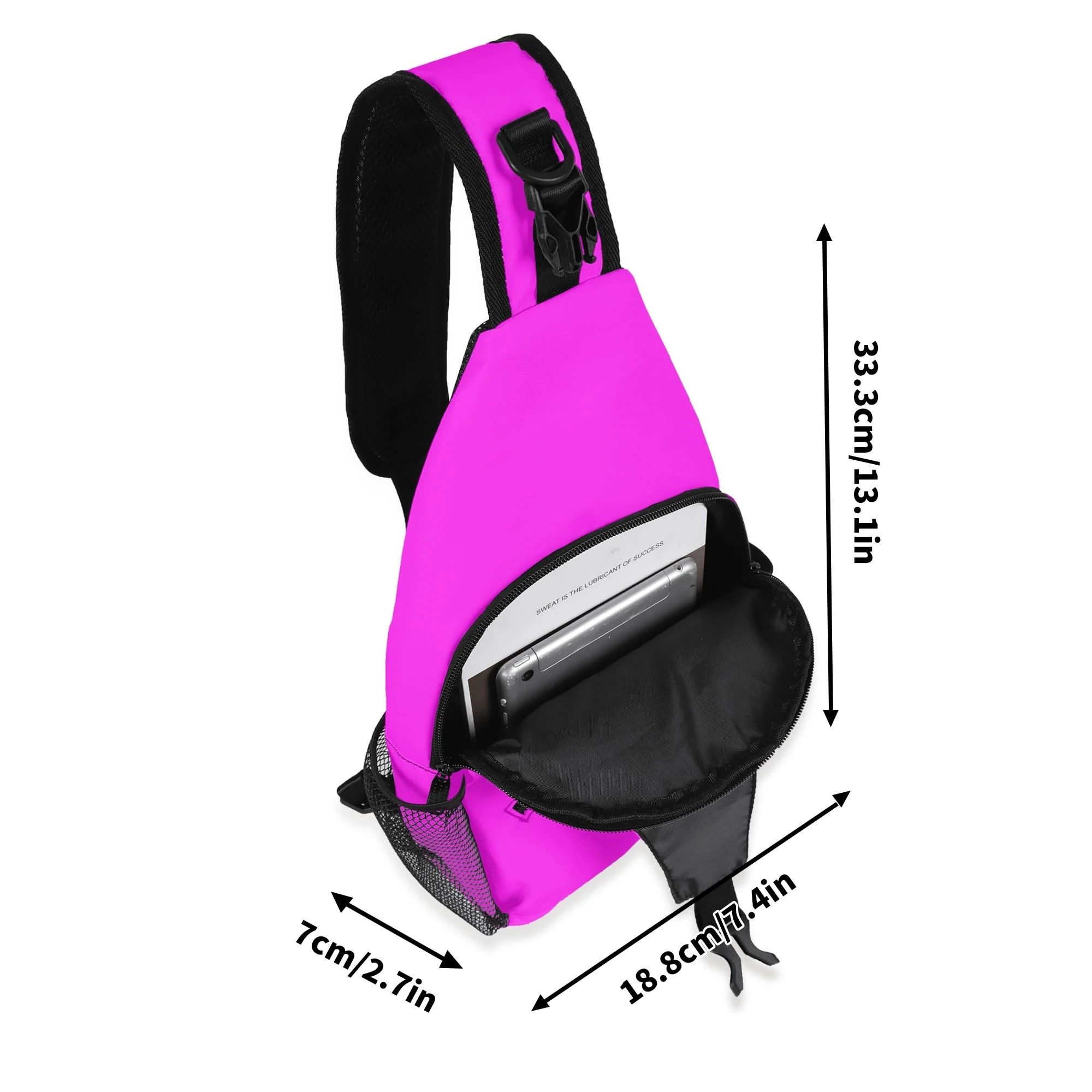 Mochila unisex en color magenta brillante, perfecta para uso diario.