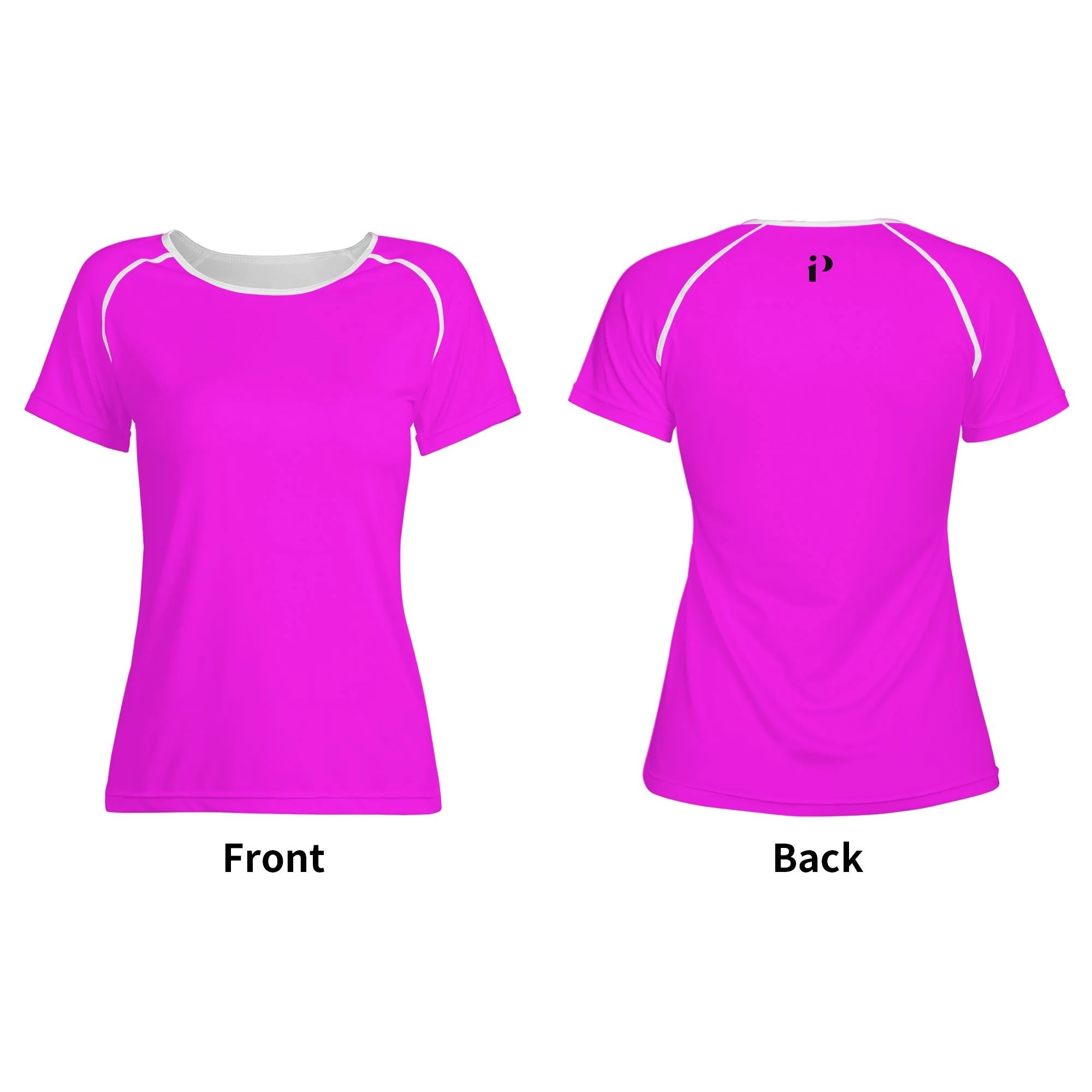 Camiseta Fucsia Sporty con estampado integral en color magenta brillante, confeccionada en poliéster y elastano, con ajuste flexible y cómodo.