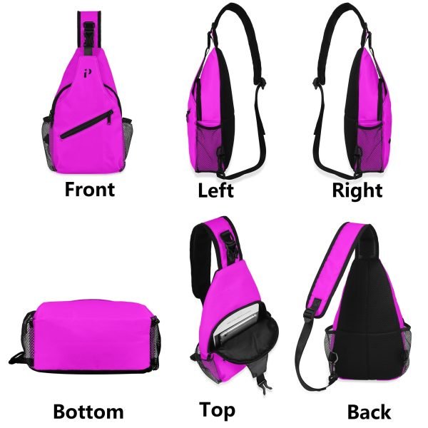 Mochila unisex en color magenta brillante, perfecta para uso diario.