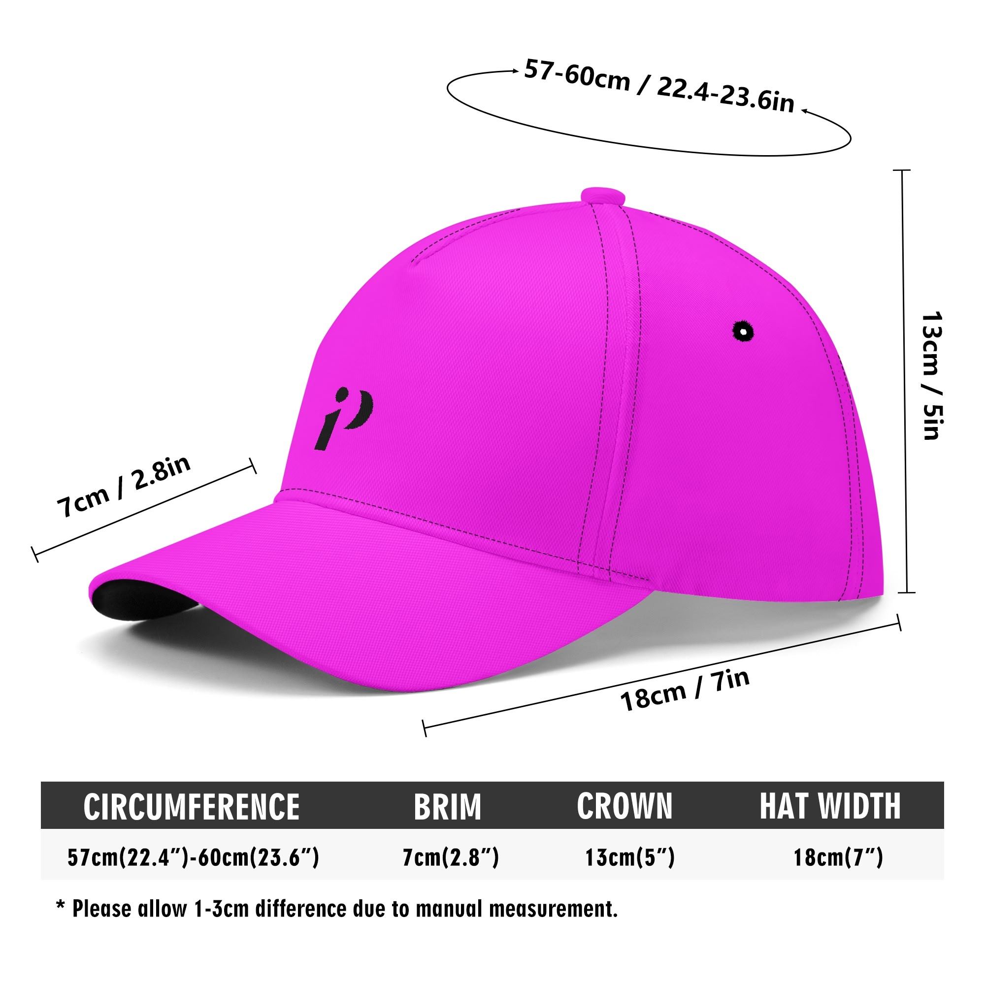 Gorra deportiva magenta brillante, ideal para actividades al aire libre.