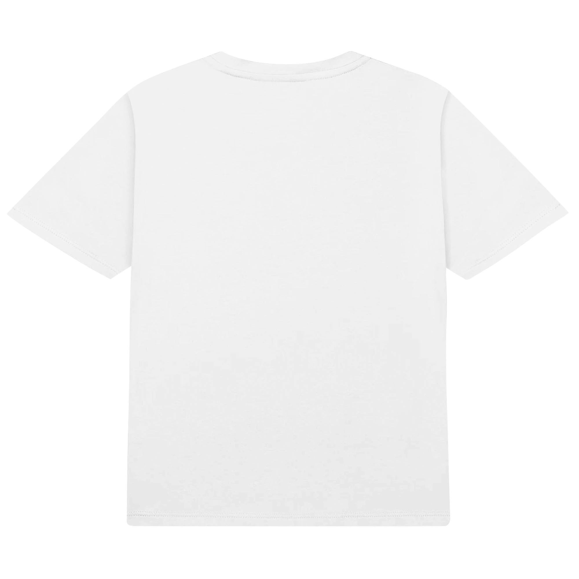 Camiseta infantil color rosa con estampado de oso aventurero en chaqueta, mochila y zapatillas. Diseño moderno para niños.