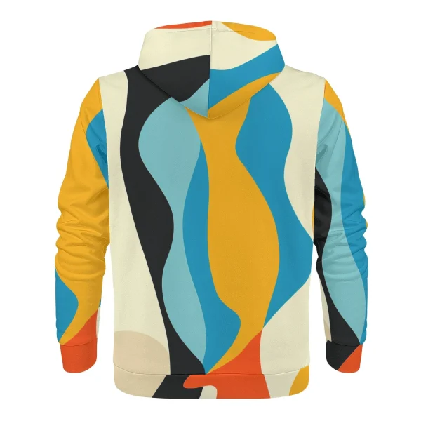 Vista frontal de la sudadera "Energía Urbana" con diseño all over print.