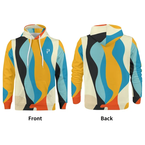 Vista frontal de la sudadera "Energía Urbana" con diseño all over print.