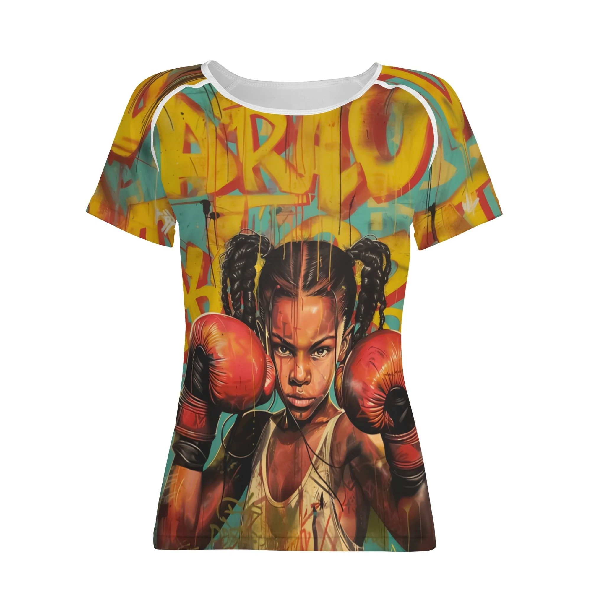 Camiseta Little Fighter mujer con diseño gráfico all-over