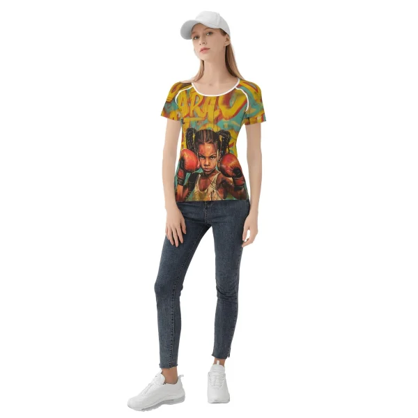 Camiseta Little Fighter mujer con diseño gráfico all-over