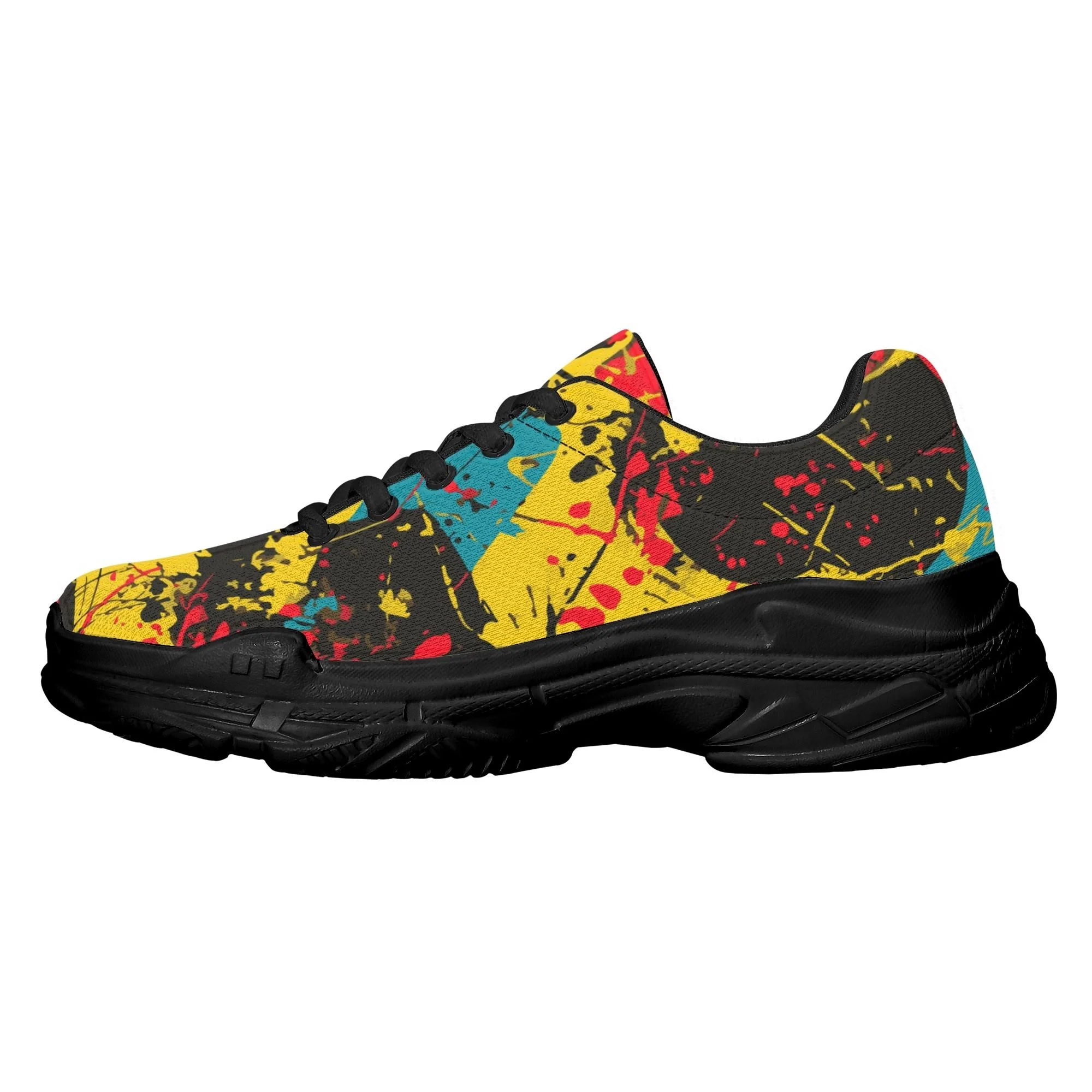 Zapatillas hombre Urban Chaos con diseño gráfico multicolor y suela negra de plataforma