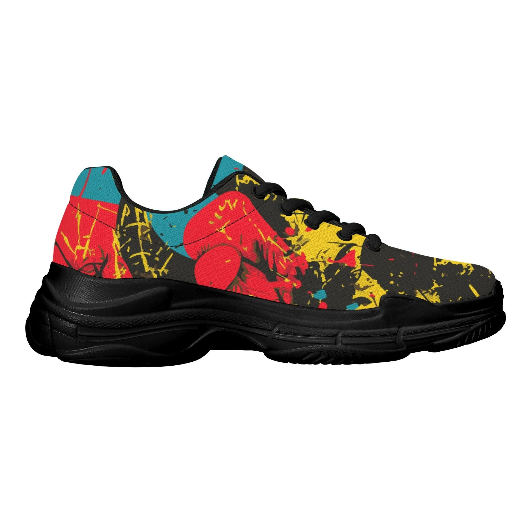 Zapatillas hombre Urban Chaos con diseño gráfico multicolor y suela negra de plataforma