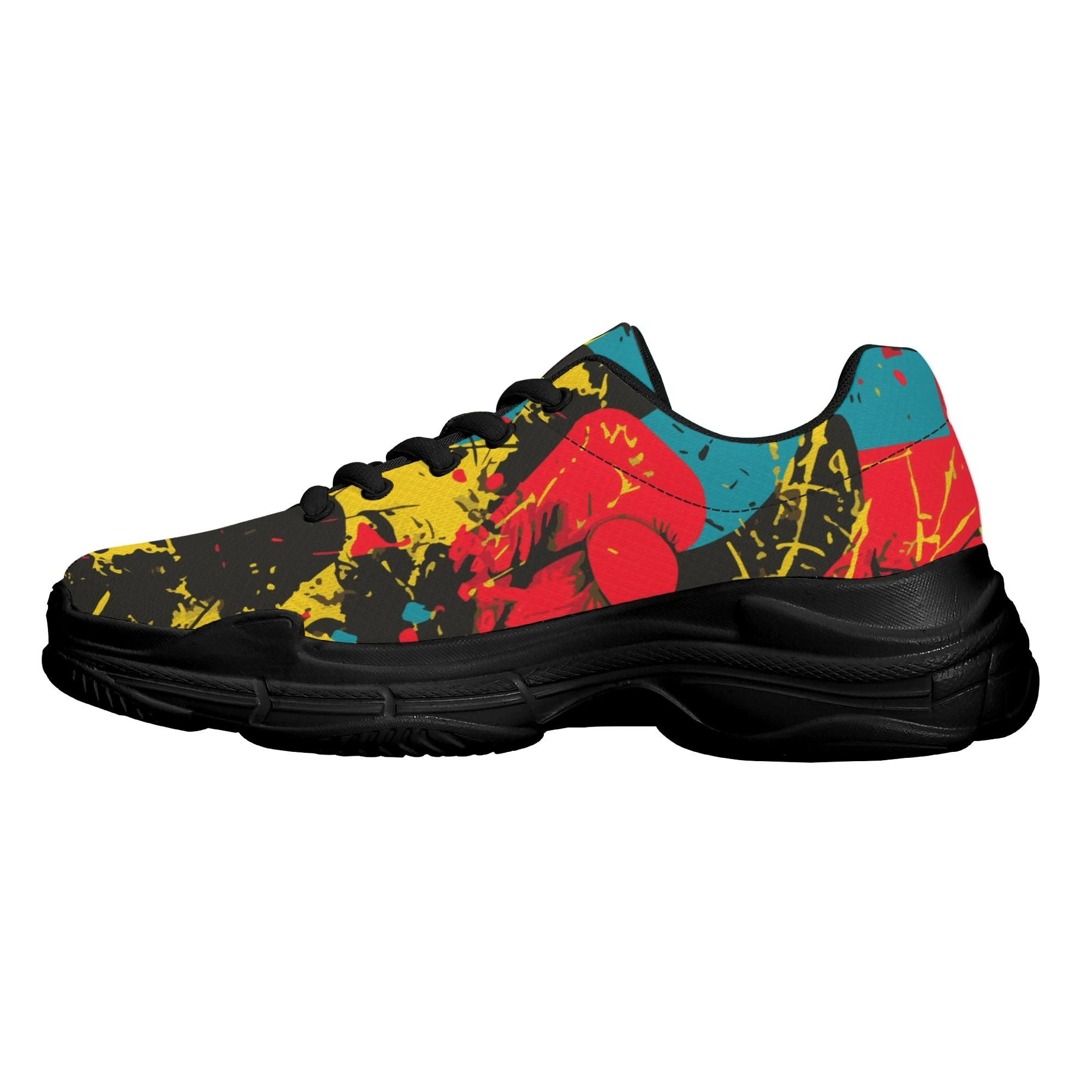 Zapatillas hombre Urban Chaos con diseño gráfico multicolor y suela negra de plataforma