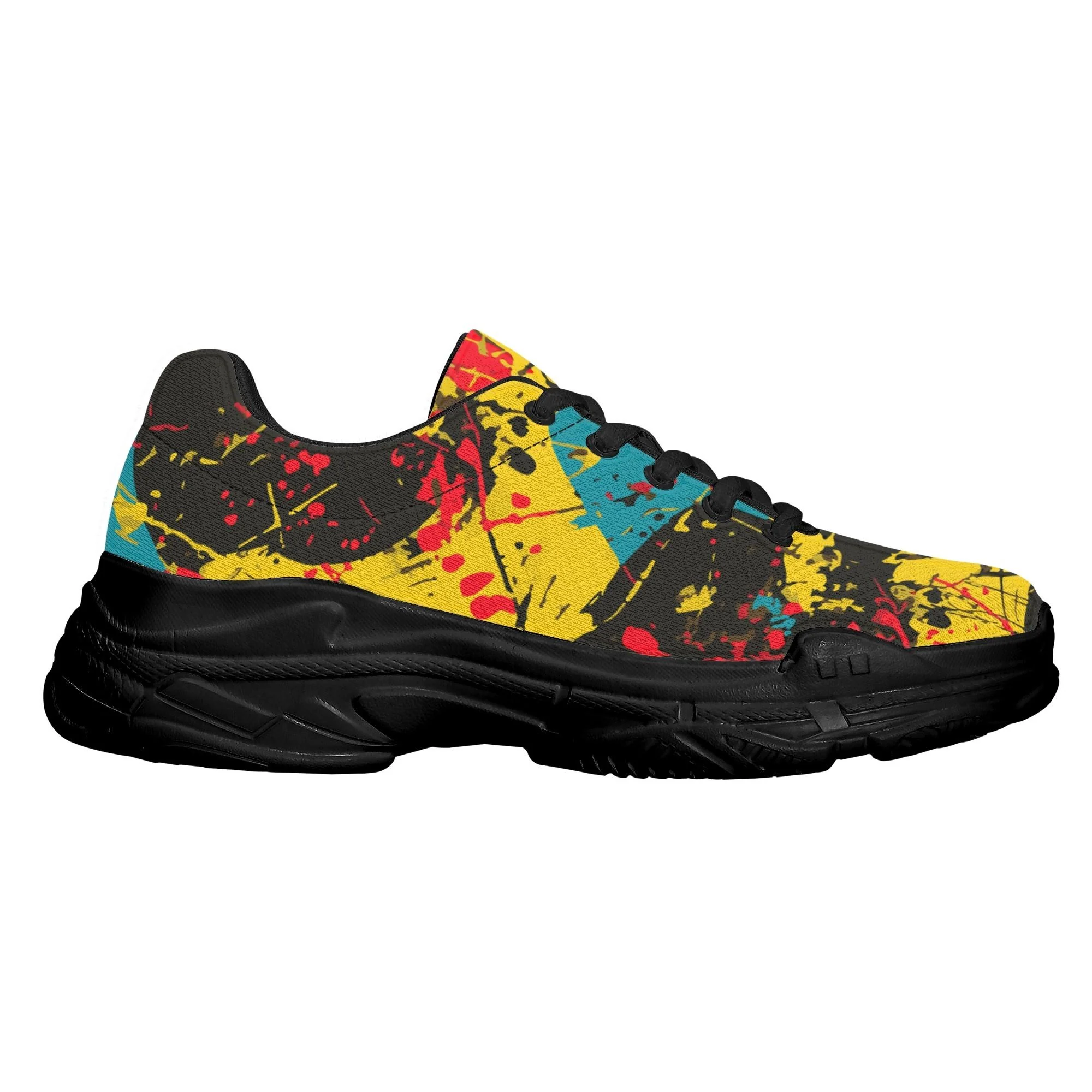 Zapatillas hombre Urban Chaos con diseño gráfico multicolor y suela negra de plataforma