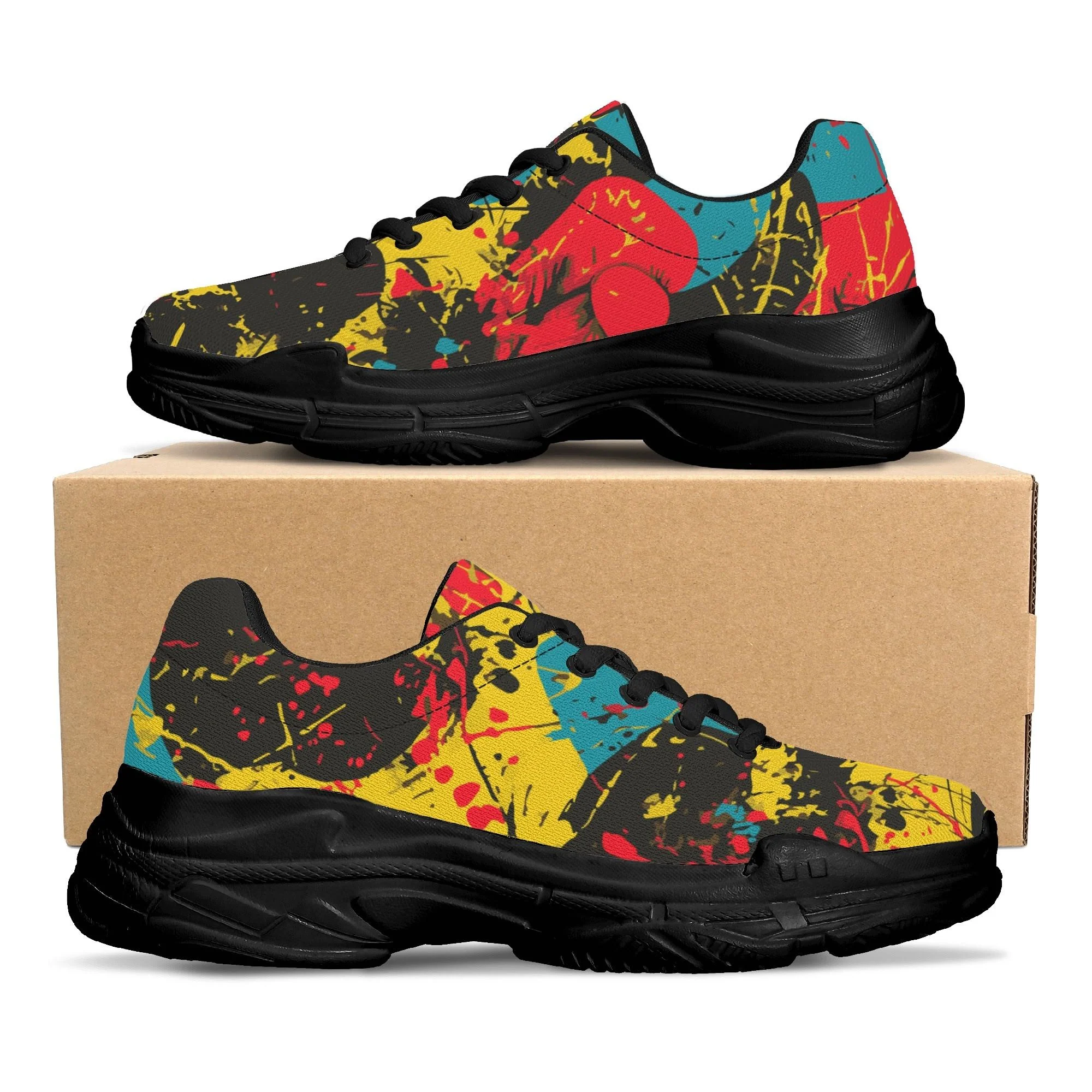 Zapatillas hombre chunky con diseño gráfico vibrante