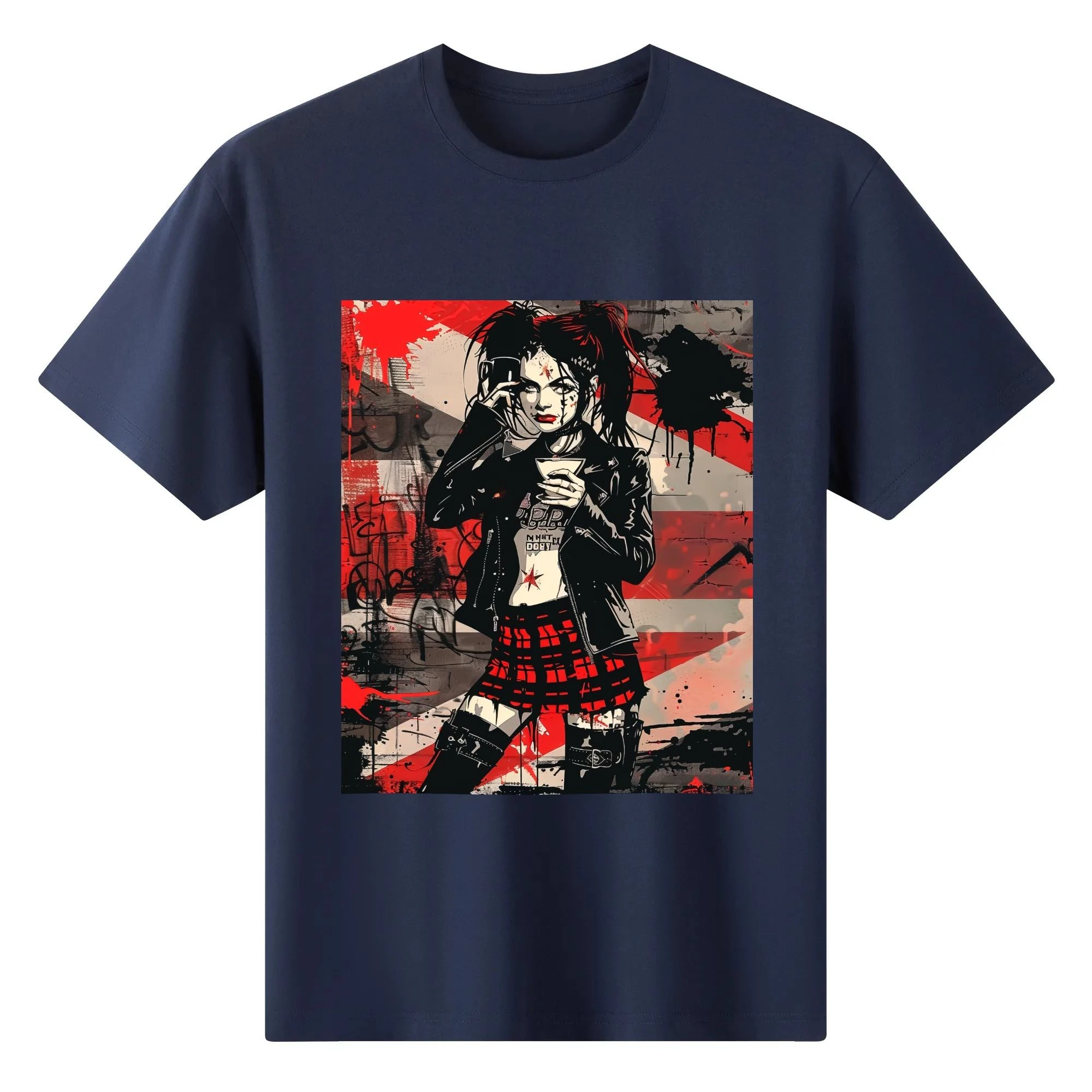 Camiseta mujer con diseño alternativo “Sweet But Fearless” frontal y trasero