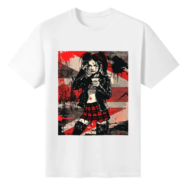 Camiseta mujer con diseño alternativo “Sweet But Fearless” frontal y trasero