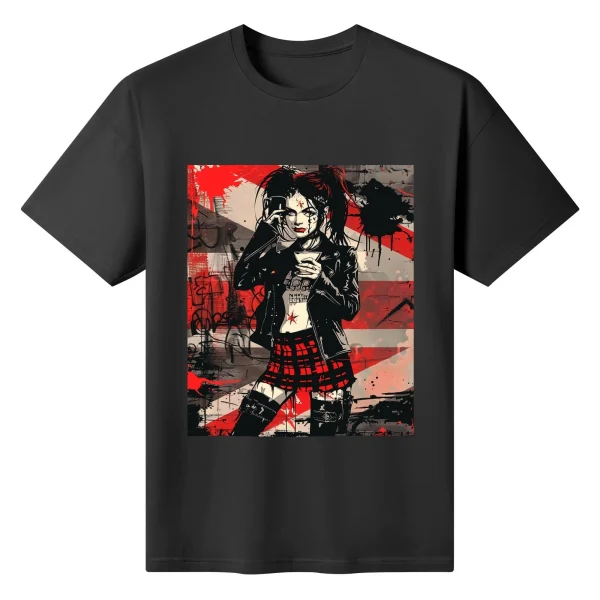 Camiseta mujer con diseño alternativo “Sweet But Fearless” frontal y trasero