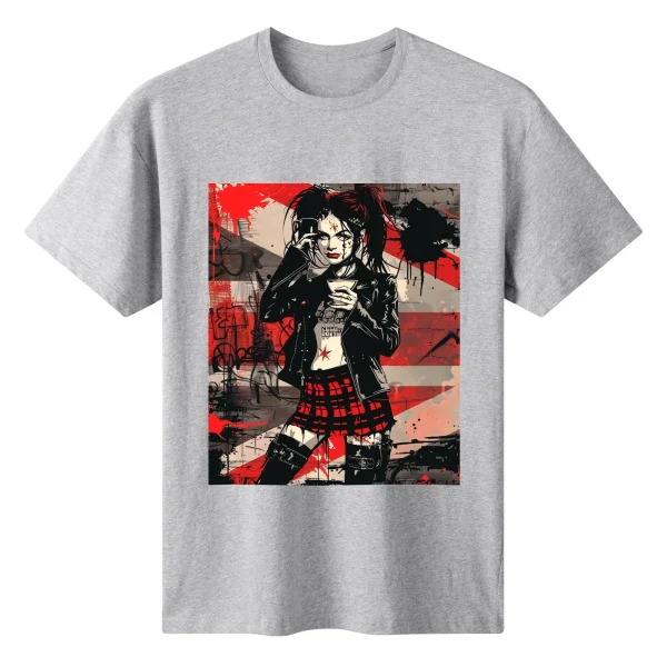 Camiseta mujer con diseño alternativo “Sweet But Fearless” frontal y trasero