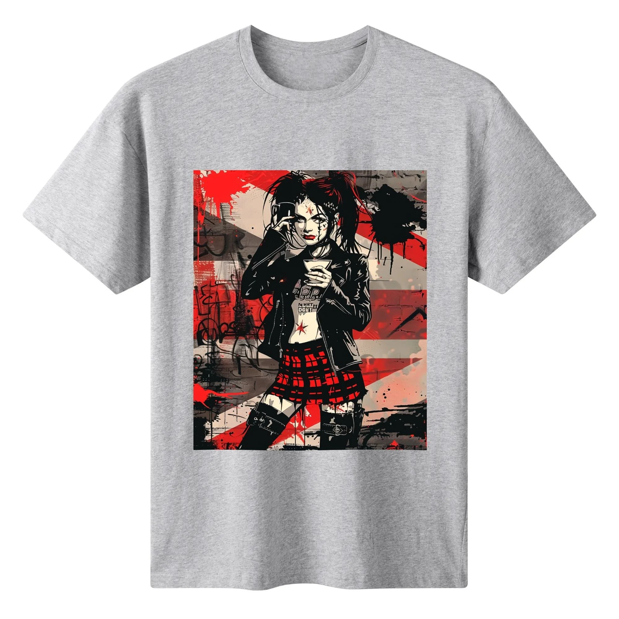Camiseta mujer con diseño alternativo “Sweet But Fearless” frontal y trasero