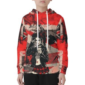 Sudadera infantil unisex con diseño gráfico urbano y mensaje "Attitude Over Approval"