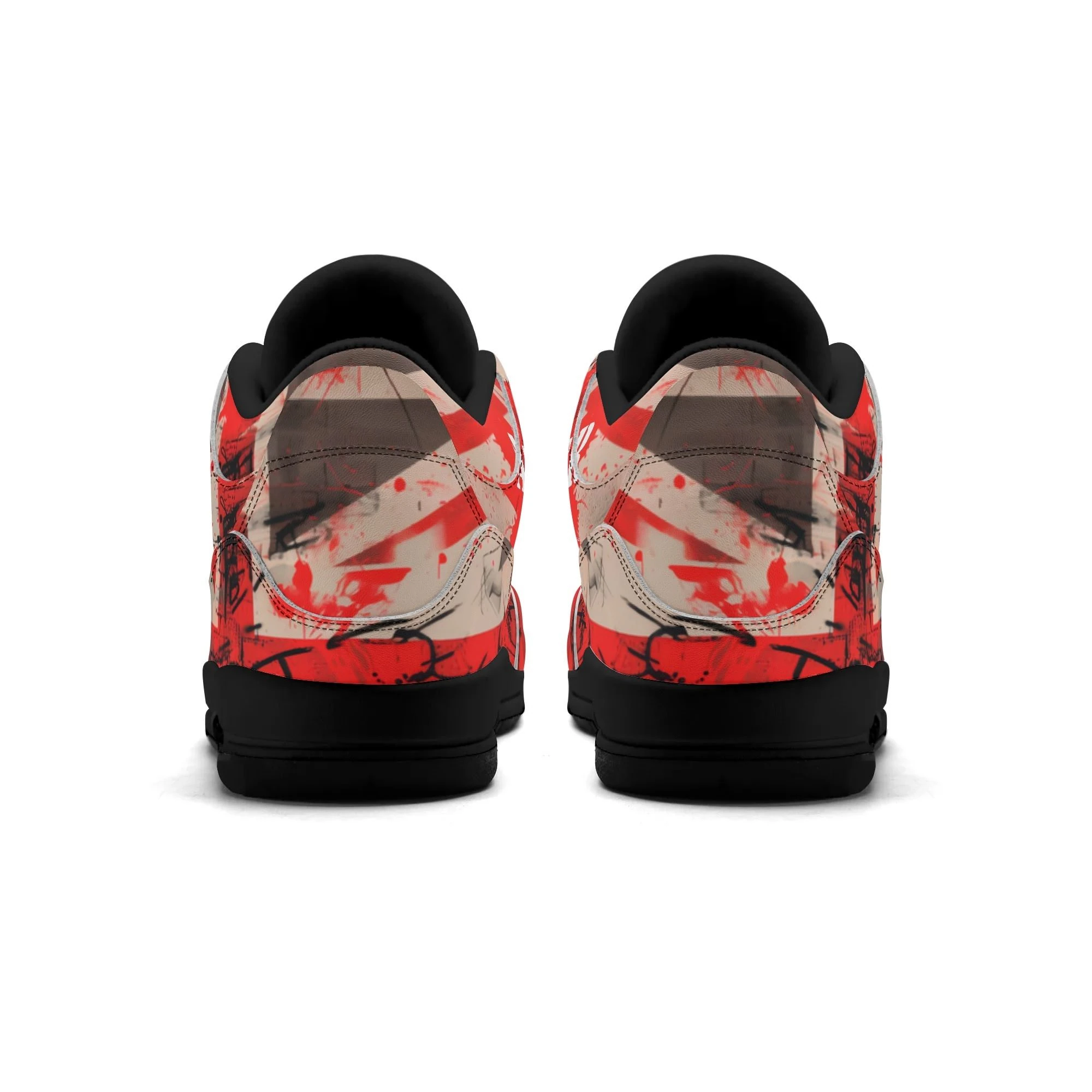 Zapatillas altas retro para hombre con diseño gráfico rojo y mensaje “Attitude Over Approval”