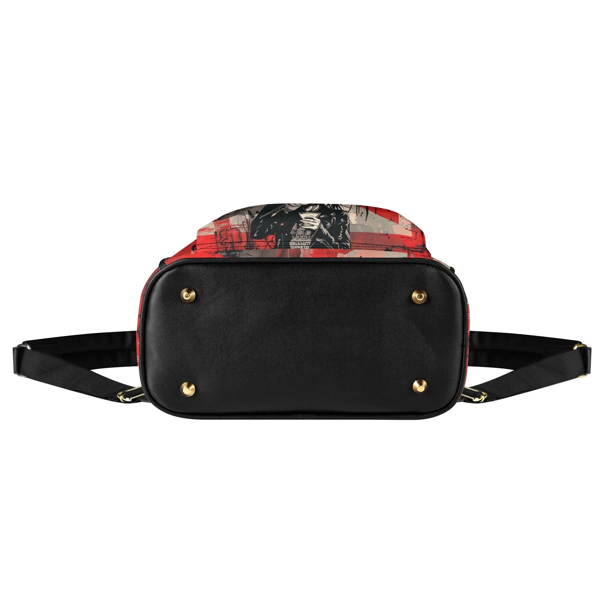 Mini mochila urbana "Attitude Over Approval" con diseño gráfico en rojo, ideal para looks alternativos