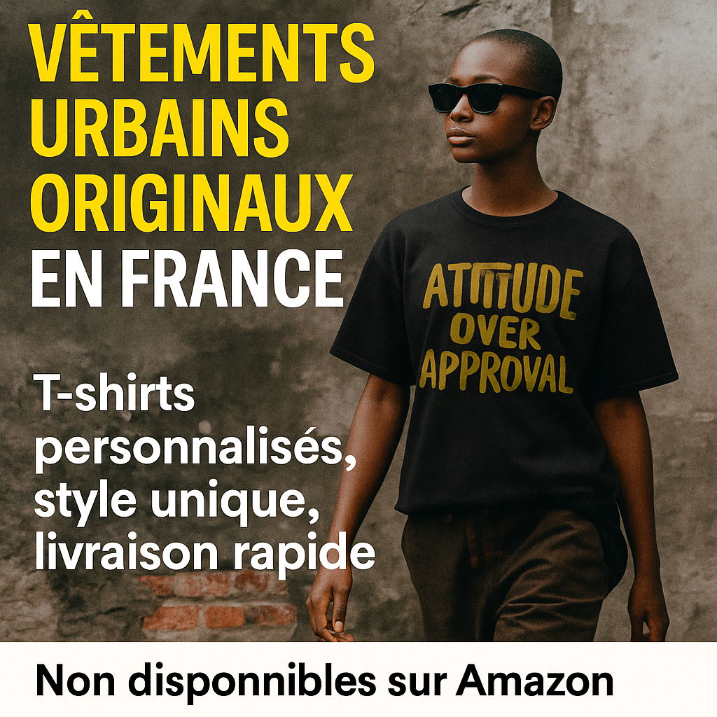 Illustration promotionnelle de t-shirts personnalisés en France avec design urbain unique par ImageFusion Prints