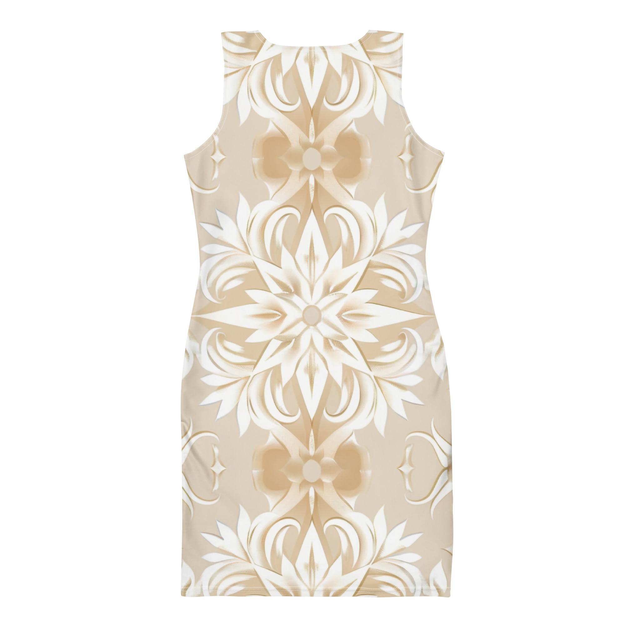 Vestido floral beige ajustado con diseño integral Soft Bloom BY IP