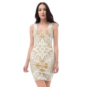 Vestido floral beige ajustado con diseño integral Soft Bloom BY IP