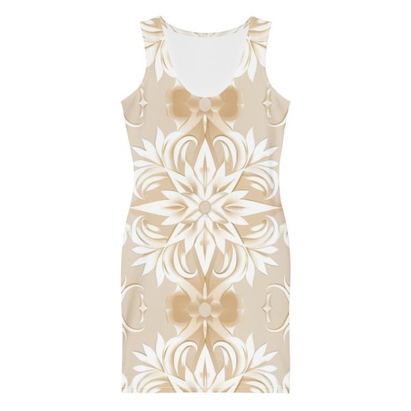 Vestido floral beige ajustado con diseño integral Soft Bloom BY IP