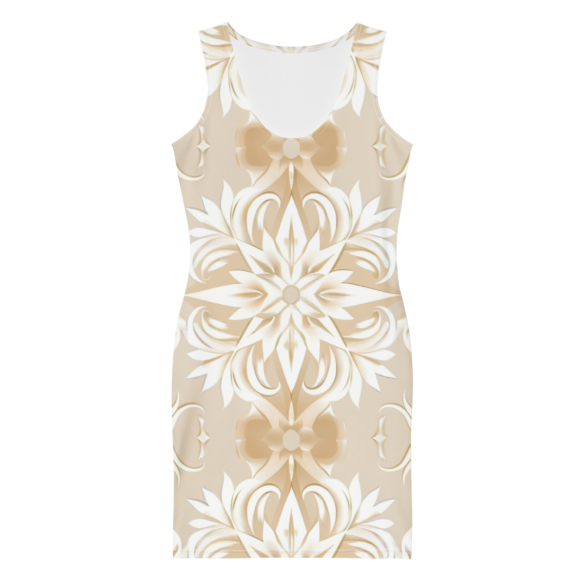 Vestido floral beige ajustado con diseño integral Soft Bloom BY IP