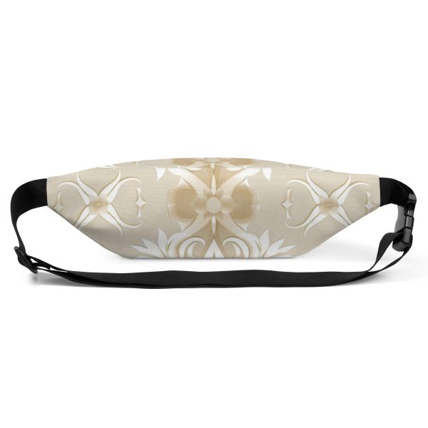 Riñonera floral beige Soft Bloom con diseño all-over y cinta negra ajustable.