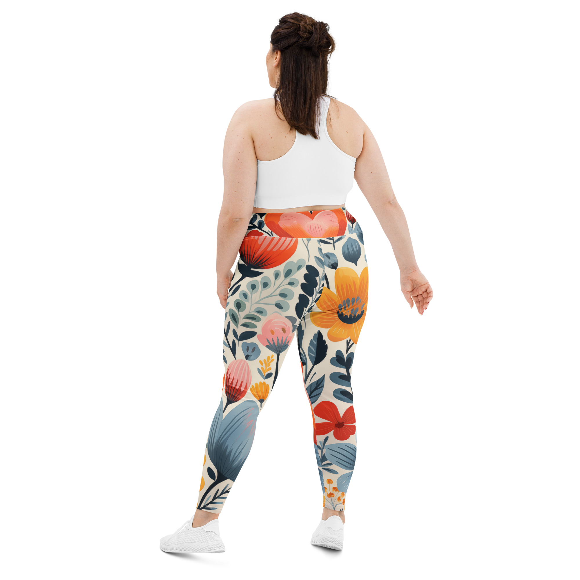 Leggins talla grande florales con cintura alta – Colección Flor Viva de ImageFusion Prints